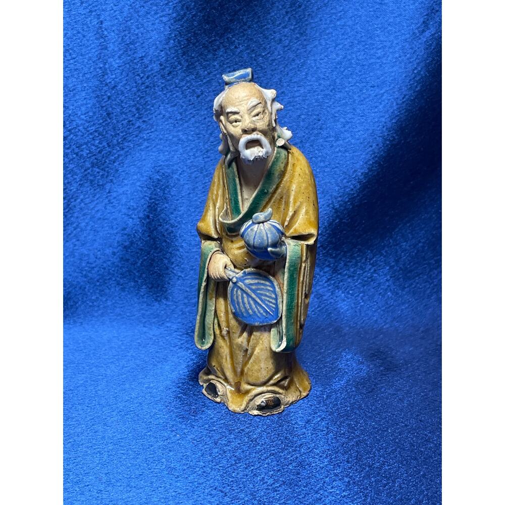 Vintage Small Shiwam Mudman Holding Fan Stamped on Bottom